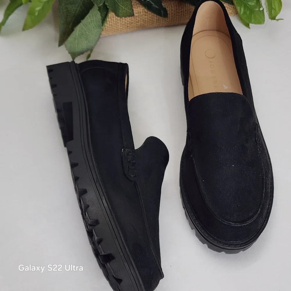 Erika Black Women's Suede Tassel-Look Loafers
